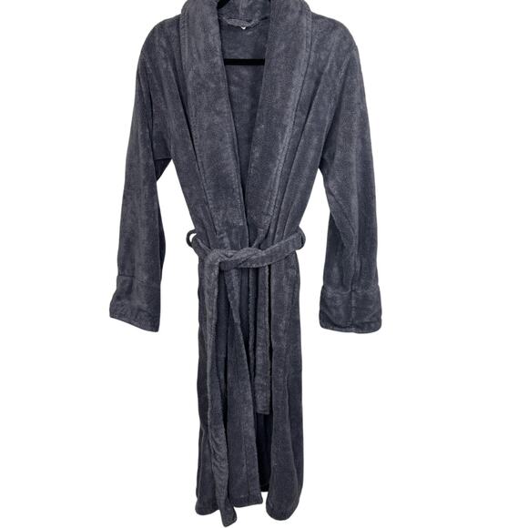 Brooklinen Turkish Cotton Terrycloth Gray Robe Size Medium Belted Bath Spa